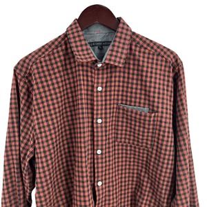 Impatient Wolves Red Checked Button Front Long Sleeve Shirt‎ Size 1 / Approx XL